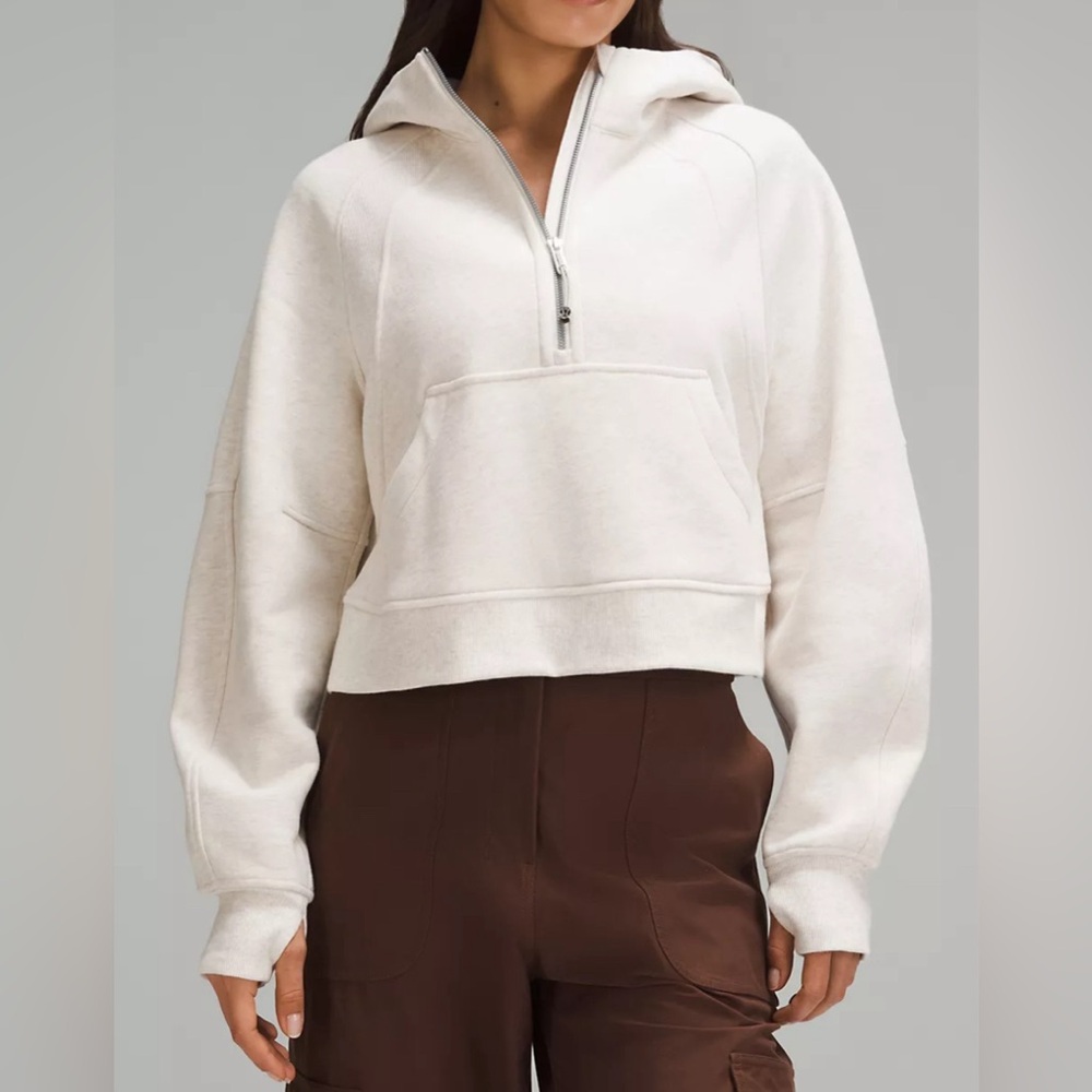 NWOT Lululemon Scuba Oversized Half Zip Hoodie *Gold Zip Bone
